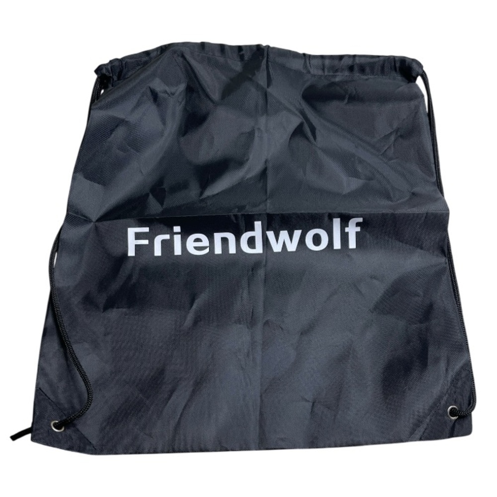 6/$25 Friendwolf Black Drawstring Carryall Bag